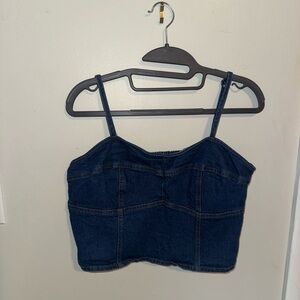 Universal Thread Dark Blue Denim Crop Top